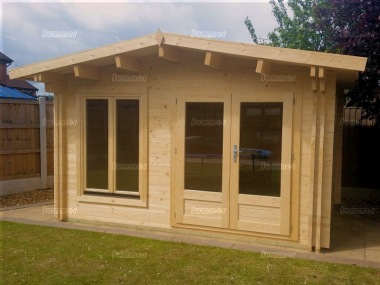 Apex 140mm Twinskin Log Cabin 585 - Double Glazed, Large Panes