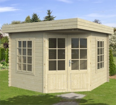 Double Door Corner Log Cabin 407 - Pent Roof, Georgian