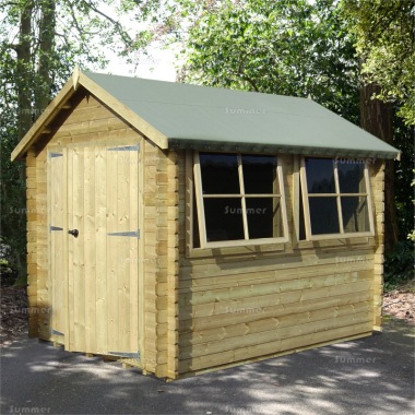 Log Cabin Shed 232 - Fully Boarded Double Door, FSC® Certified