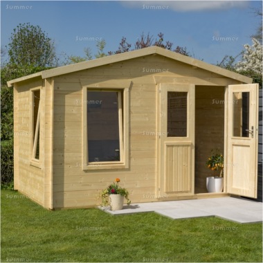 Apex 19mm Log Cabin 695 - Plain or Georgian, Double Doors, FSC® Certified