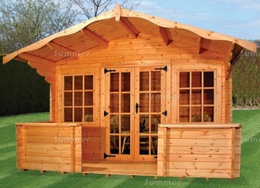 Apex Log Cabin 167 - Verandah, Double Door Apex Log Cabin 167 - Verandah, Double Door