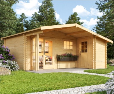 Two Room Apex Log Cabin 083 - 34mm Logs, FSC® Certified Two Room Apex Log Cabin 083 - 34mm Logs, FSC® Certified