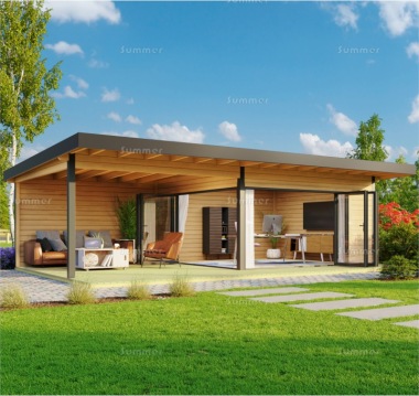 70mm Log Cabin 179 - Modern Aluminium Hybrid, FSC® Certified