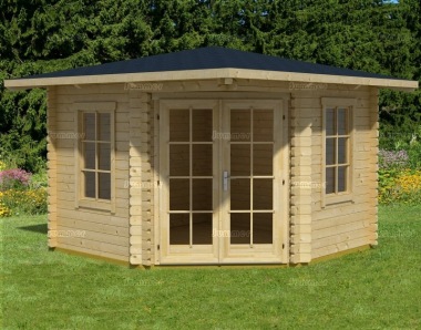 Double Door 40mm Corner Log Cabin 95 - Georgian, FSC® Certified