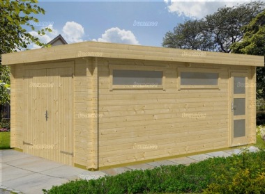 Wooden Log Garage 401 - Personnel Door, FSC® Certified