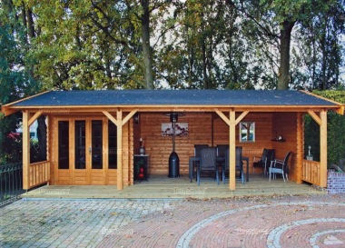 Wooden Apex Gazebo 413 - With Integral Summerhouse