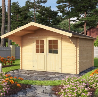 Apex 34mm Log Cabin Shed 146 - Double Door, PEFC Certified