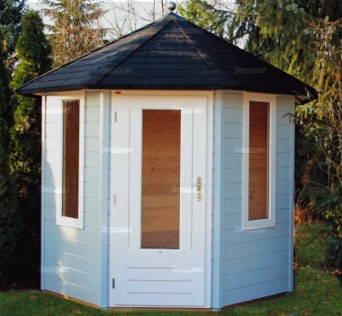 Single Door 28mm Octagonal Log Cabin 354 - Double Glazed