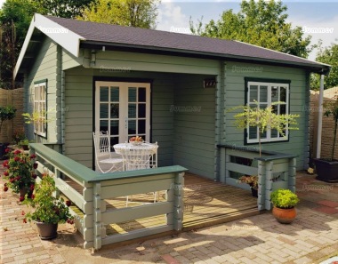 Side Door Apex Log Cabin 295 - Bespoke, Integral Porch