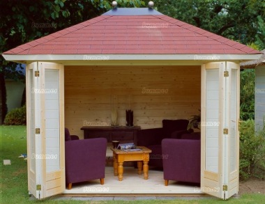 Hipped Roof Folding Door Log Cabin 309 - Bespoke