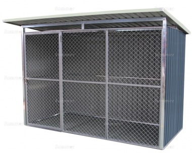 Metal Dog Run 366 - Pent Roof, Galvanized Steel