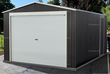 Apex Metal Garage 386 - Roller Shutter Door, Galvanized Steel