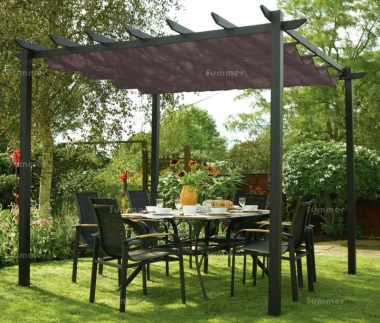 Metal Gazebo 442 - Pergola, Aluminium, Retractable Awning