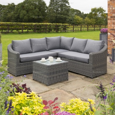 6 Seater Rattan Corner Lounge Set 626 - Aluminium Frame, Cushions Included