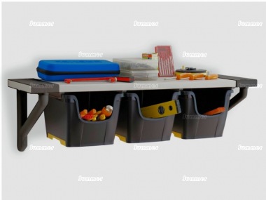 Storage bins with shelf, 3 bins Storage bins with shelf, 3 bins