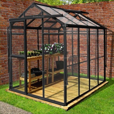 Aluminium Greenhouse 052 - Box Section, Black Painted