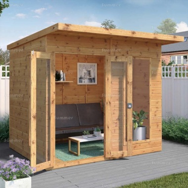 Pent Summerhouse 219 - Shiplap, Double Doors