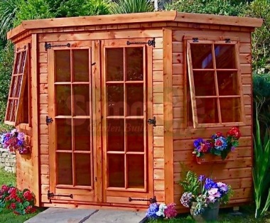 Corner Summerhouse 162 - Georgian, Double Door, Fitted Free