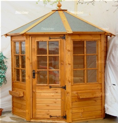 Georgian Octagonal Summerhouse 166 - Single Door, Fitted Free