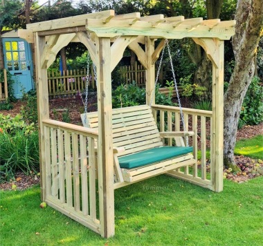 Pressure Treated Swing Seat 652 - Pergola Style Roof