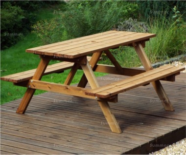 Traditional Picnic Bench 133 - Rectangular Table, Fully Assembled, FSC® Certified Traditional Picnic Bench 133 - Rectangular Table, Fully Assembled, FSC® Certified