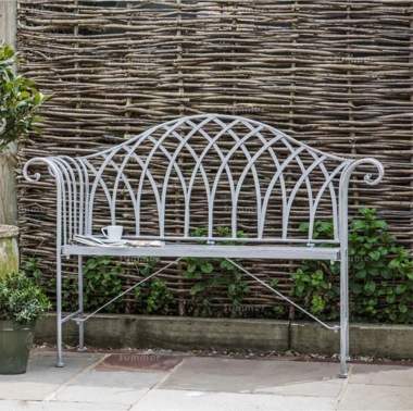 2 Seater Vintage Bench 632 - Wrought Iron, Grey Antique Finish 2 Seater Vintage Bench 632 - Wrought Iron, Grey Antique Finish