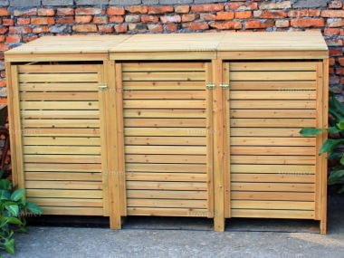 Wheelie Bin Store 151 - Wooden Slatted, FSC® Certified