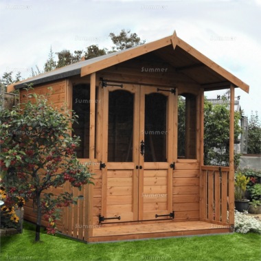 Apex Summerhouse 042 - Verandah, Shiplap, Double Door, Fitted Free