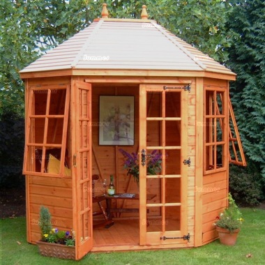 Georgian Octagonal Summerhouse 25 - Double Doors, Fitted Free