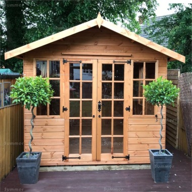 Georgian Apex Summerhouse 27 - Shiplap, Double Door, Fitted Free