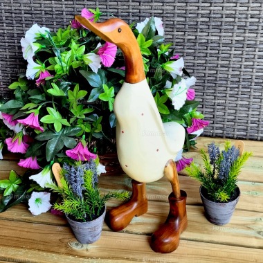Decorative Wooden Duck 252 - Pastel Yellow Decorative Wooden Duck 252 - Pastel Yellow