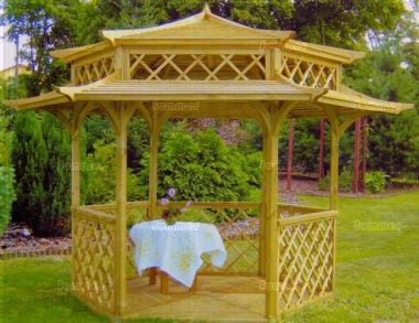 Gazebo 432 - Hexagonal, Pressure Treated Pagoda