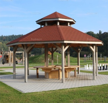 Wooden Gazebo 300 - Octagonal, Hipped Roof