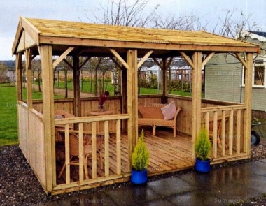 Wooden Gazebo 97 - Pressure Treated, Apex Roof