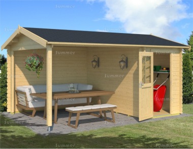 Wooden Apex Gazebo 603 - With Integral Summerhouse, PEFC Certified