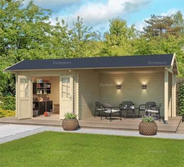 Wooden Apex Gazebo 605 - With Integral Summerhouse, PEFC Certified Wooden Apex Gazebo 605 - With Integral Summerhouse, PEFC Certified