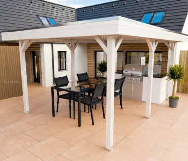 Wooden Gazebo 685 - Pent Roof, EPDM Rubber Roof