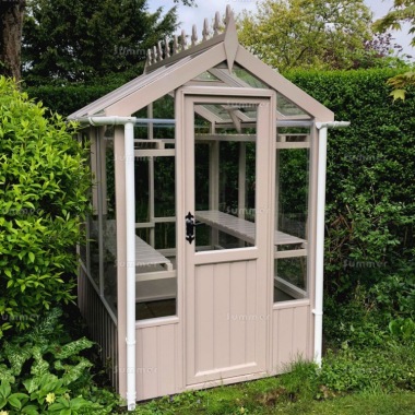 Painted Wooden Greenhouse 540 - Toughened Glass, Fitted Free Painted Wooden Greenhouse 540 - Toughened Glass, Fitted Free