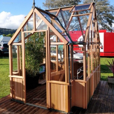 Cedar Victorian Orangery 645 - Valley Roof, Hinged Door