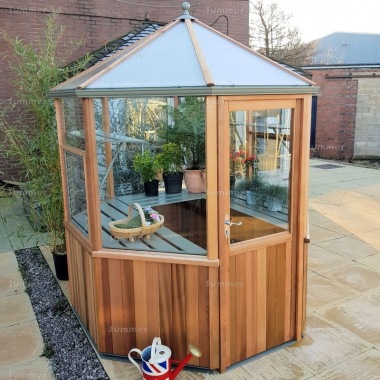 Cedar Octagonal Greenhouse 85 - Toughened Glass Cedar Octagonal Greenhouse 85 - Toughened Glass