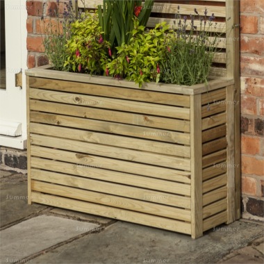 Pressure Treated, Tall Wooden Planter 405 - Planter Liner Included, PEFC Certified Pressure Treated, Tall Wooden Planter 405 - Planter Liner Included, PEFC Certified