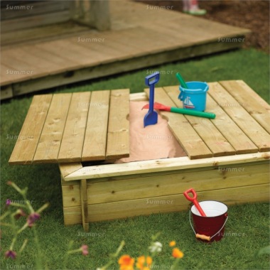 Pressure Treated Wooden Sandpit 312 - Boarded Lid, FSC® Certified