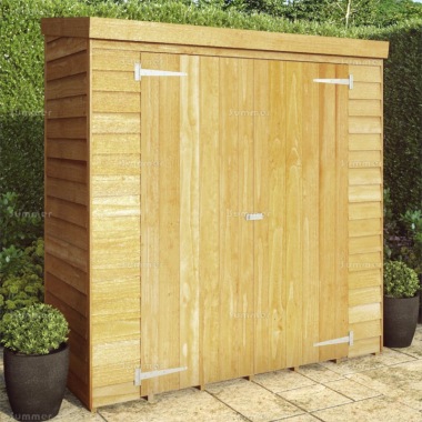 Pent Small Storage Shed 277 - Overlap, Double Door