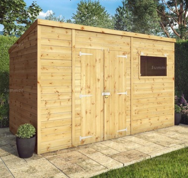 Pent Shed 307 - Shiplap, Double Door