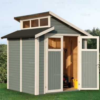 Painted Heavy Duty Shed 845 - Double Door, Split Level Roof, FSC® Certified