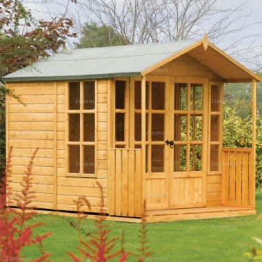 Georgian Apex Summerhouse 287 - Verandah, Double Door, FSC® Certified