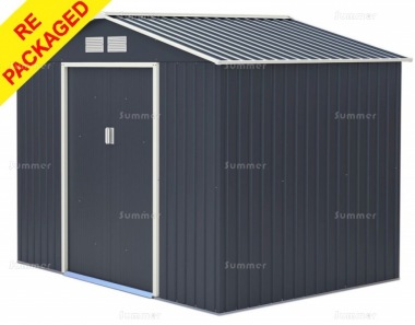 Repackaged Metal Shed 374 - Apex Roof, Double Door, Galvanized Steel